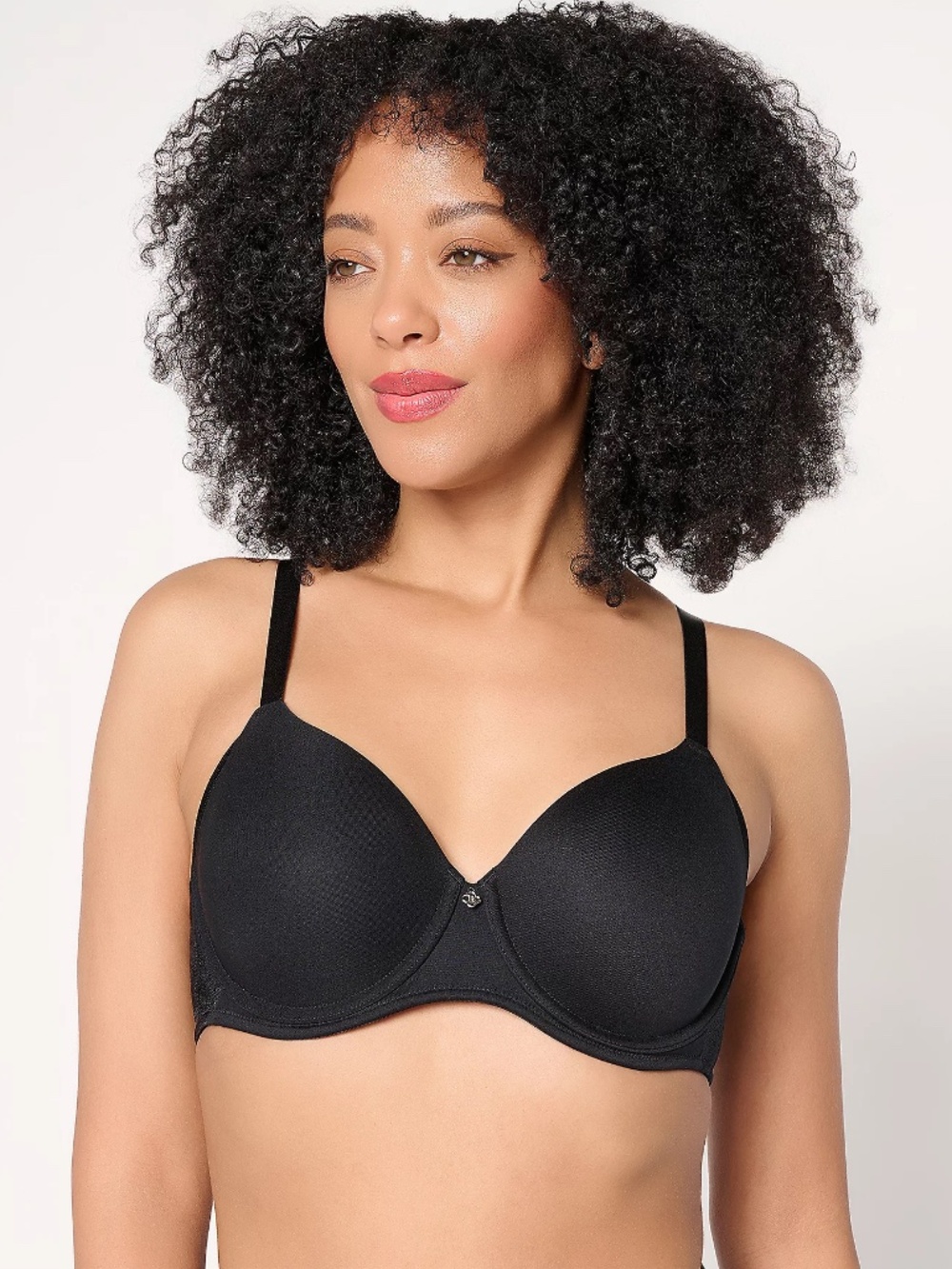 Breezies Radiant Lace Underwire T-Shirt Bra, Black Sz 38B a729399